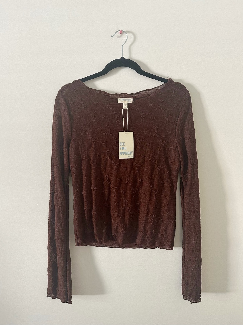 NWT See You Monday Brown Long Sleeve Top XL